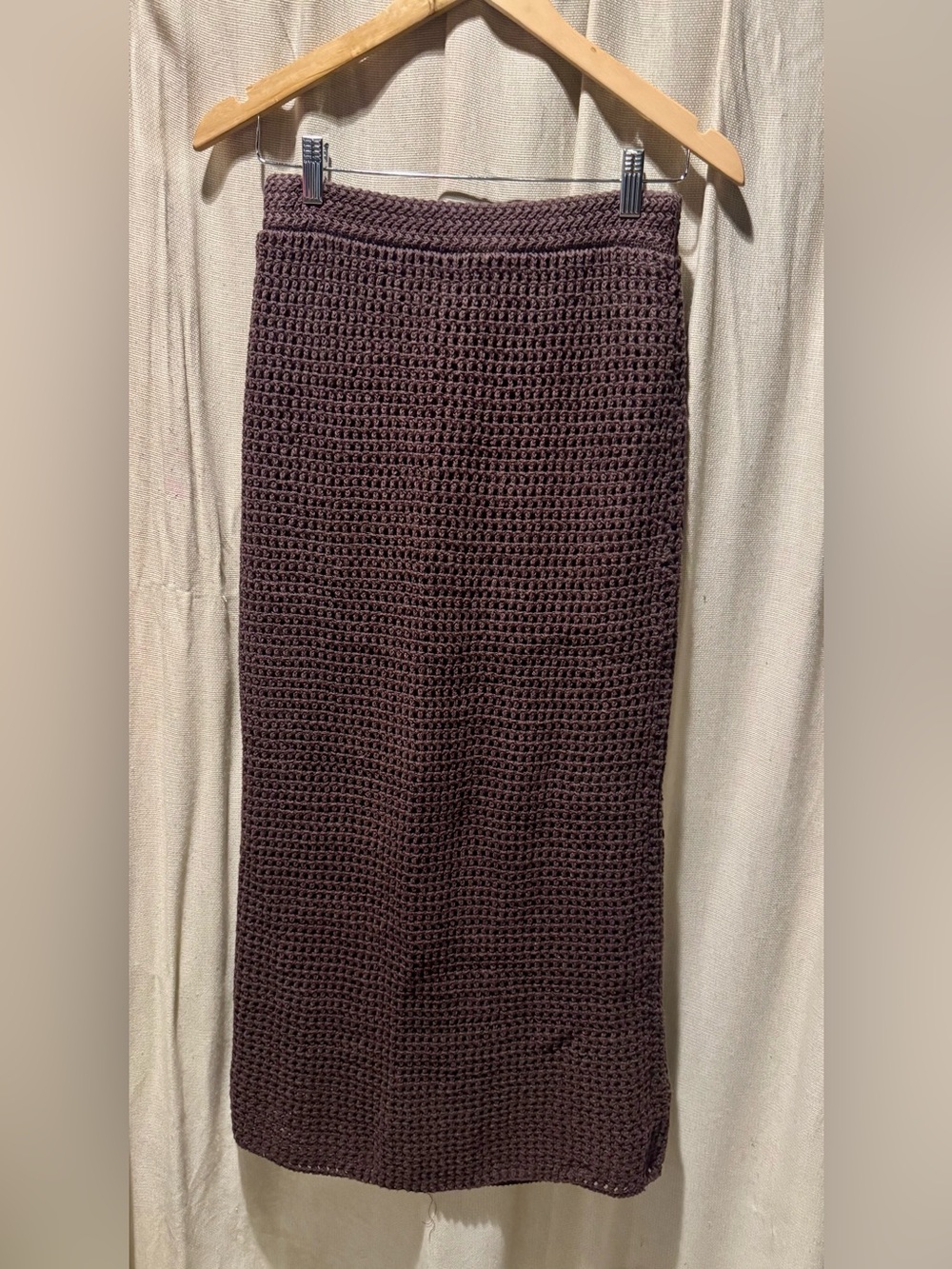 Zara Crochet Knit Maxi Skirt - Brown